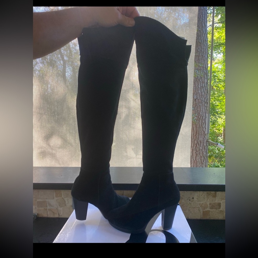 NINE WEST BLACK SUEDE OVER KNEE BOOTS SZ 6.5